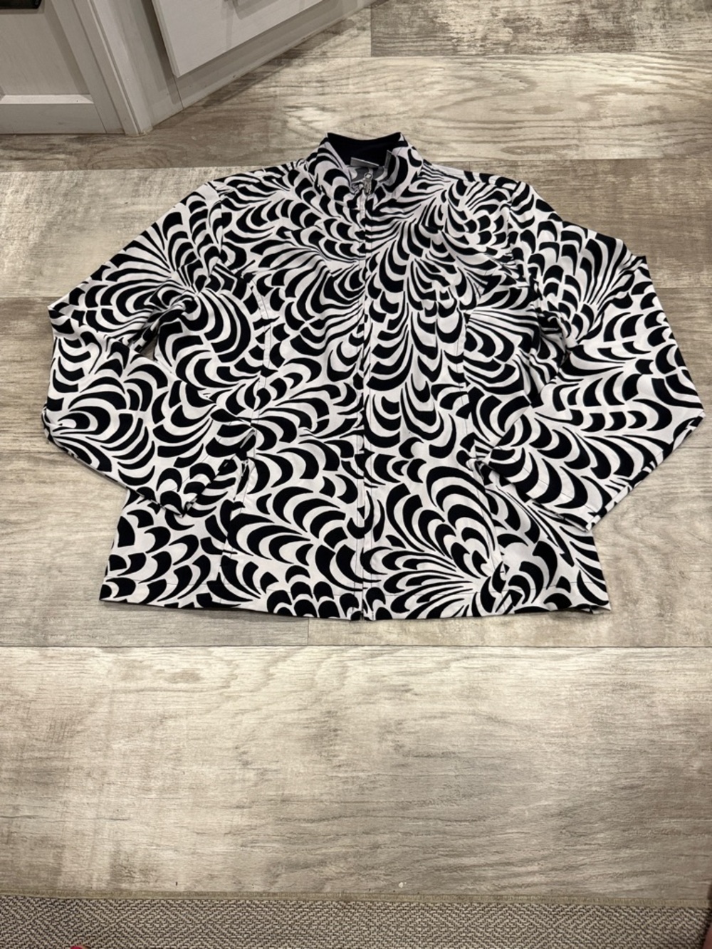Black & White Swirl Print Jacket